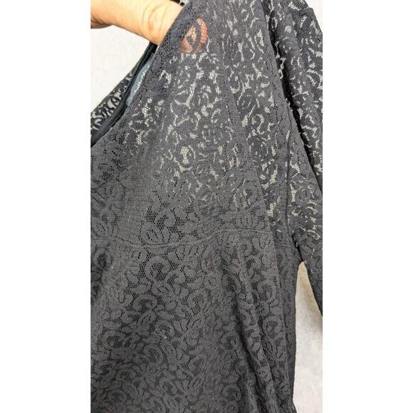 Isabella Oliver Womens 4 Lace Maternity Dress US Size 10 Black Ruched Stretch - Picture 11 of 12